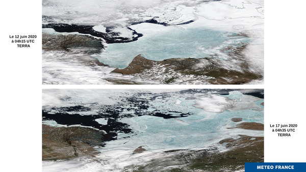 Fonte des glaces au nord de la Sibérie
