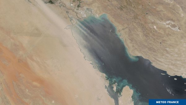 tempête de poussière sur le golfe Persique
