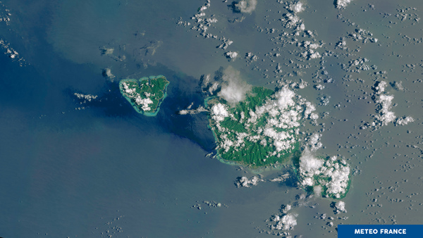 Cumulus matinaux en Polynésie
