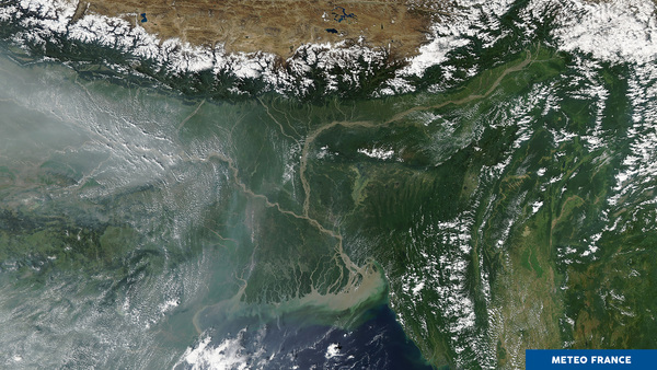 Vue dégagée sur le delta du Gange
