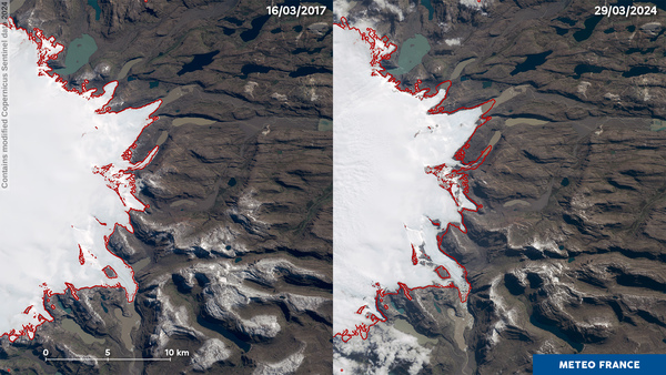Recul du glacier Cook sur l'archipel des Kerguelen
